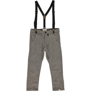 Pants With Suspenders - Brown