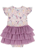 Load image into Gallery viewer, Baby Tulle Skirted Bodysuit - Rainbow Unicorn
