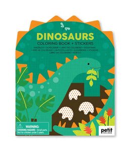 Dinosaurs Coloring Book + Stickers