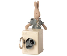 Load image into Gallery viewer, Miniature Washing Machine toy with a rabbit, angled view