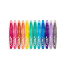 Load image into Gallery viewer, Rainbow Sparkle Metallic Watercolor Gel Crayons Set of 12
