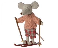 Load image into Gallery viewer, Winter Mouse with Ski Set - Big Sister - Rose