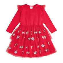 Load image into Gallery viewer, Peppermint Swirl Sequin Christmas Long Sleeve Tutu Dress