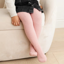 Load image into Gallery viewer, Blush Pink Cable Knit Tights