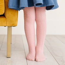 Load image into Gallery viewer, Blush Pink Cable Knit Tights