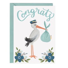 Load image into Gallery viewer, Stork Congrats Blue Card + Envelope