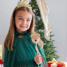 Load image into Gallery viewer, Emerald Rhinestone Christmas Cape - Dress Up Cape