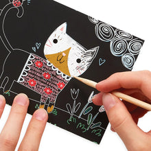 Load image into Gallery viewer, Mini Scratch & Scribble Art Kit: Cutie Cats - 7 PC Set