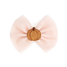 Load image into Gallery viewer, Pumpkin Tulle Bow Clip