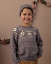Load image into Gallery viewer, Beanie in Slate Birdseye on a smiling boy