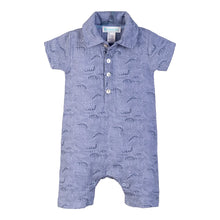 Load image into Gallery viewer, Polo Romper - Stormy Waves On Periwinkle
