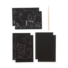 Load image into Gallery viewer, Mini Scratch & Scribble Art Kit: Cutie Cats - 7 PC Set