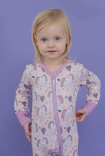 Load image into Gallery viewer, Baby Bamboo Pajamas - Convertible Sleeper - Rainbow Unicorn
