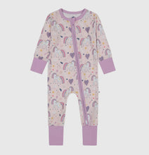 Load image into Gallery viewer, Baby Bamboo Pajamas - Convertible Sleeper - Rainbow Unicorn
