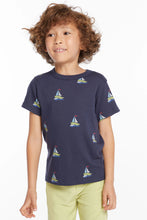 Load image into Gallery viewer, Sailboat Short Sleeve Tee Shirt - Navy