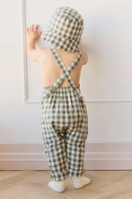 Load image into Gallery viewer, Organic Cotton Kingston Overall-Gingham Grape Leaf