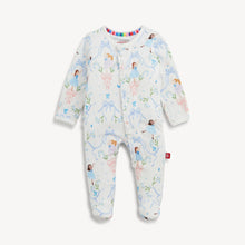 Load image into Gallery viewer, Magnetic Me It Takes Tutu footie with long sleeves, covered feet, and a pastel ballerina, bow, and floral print.