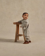 Load image into Gallery viewer, Collared Baby Jumpsuit - Pewter Plaid
