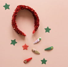 Load image into Gallery viewer, Sequin Velvet Headband - Red