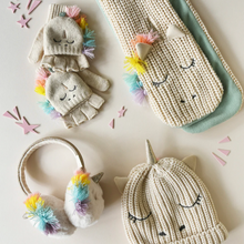 Load image into Gallery viewer, Rainbow Unicorn Knitted Hat
