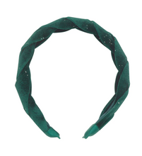 Load image into Gallery viewer, Evergreen Velvet Plaited Headband