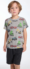 Load image into Gallery viewer, Streaky Gray Short Sleeve T-Shirt - Work Trucks