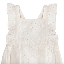 Load image into Gallery viewer, White dress with ruffled sleeves on a white background