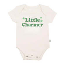 Load image into Gallery viewer, Baby onesie with 'Little Charmer' text on a white background