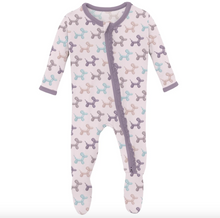 Load image into Gallery viewer, Baby onesie with balloon dog pattern on a white background