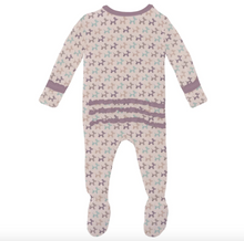 Load image into Gallery viewer, Baby onesie with dog pattern on a white background