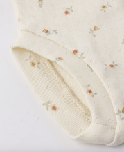 Load image into Gallery viewer, Floral-patterned baby onesie on a white background