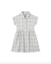 Load image into Gallery viewer, Heather Dress - Blue Plaid Seersucker