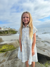 Load image into Gallery viewer, Heather Dress - Blue Plaid Seersucker