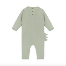 Load image into Gallery viewer, Light green baby onesie with button details on a white background