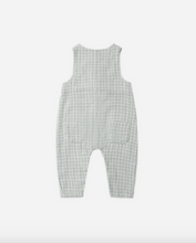 Load image into Gallery viewer, Checkered baby romper on a white background