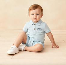 Load image into Gallery viewer, Organic Polo Shirt & Shorts Set - Light Blue