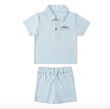 Load image into Gallery viewer, Organic Polo Shirt & Shorts Set - Light Blue