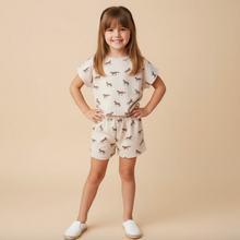 Load image into Gallery viewer, Organic Drop Shoulder Tee & Shorts Set - Horses