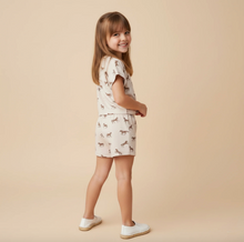 Load image into Gallery viewer, Organic Drop Shoulder Tee & Shorts Set - Horses