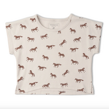 Load image into Gallery viewer, Organic Drop Shoulder Tee & Shorts Set - Horses