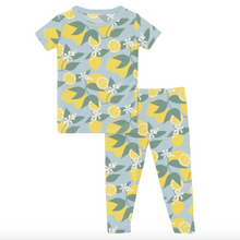 Load image into Gallery viewer, Print Short Sleeve Pajama Set - Spring Sky Lemonade