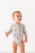Load image into Gallery viewer, Rash Guard Swimsuit - Seaside Blooms