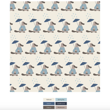 Load image into Gallery viewer, Print Footie with 2 Way Zipper - Natural Rainy Day Platypus
