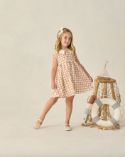 Load image into Gallery viewer, Collared Babydoll Dress - Cherry Check