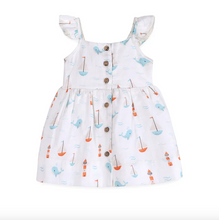 Load image into Gallery viewer, Sailboat Baby Dress + Bloomer (Organic) - Natural
