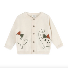 Load image into Gallery viewer, Dino 3D Embroidered Baby Knit Cardigan (Organic Cotton) - Natural