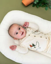 Load image into Gallery viewer, Dino 3D Embroidered Baby Knit Cardigan (Organic Cotton) - Natural