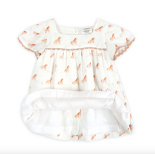 Load image into Gallery viewer, Horse Baby Dress + Bloomer (Organic) - Natural