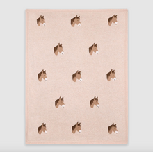Load image into Gallery viewer, Horse Dreams - Organic Cotton Jacquard Knit Baby Blanket (Oatmeal Heather)