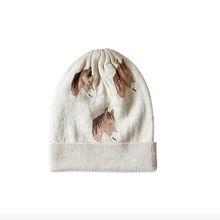 Load image into Gallery viewer, Horse Sweater Knit Round Baby Beanie Cap 0-6M (Organic Cotton) - Oatmeal Heather